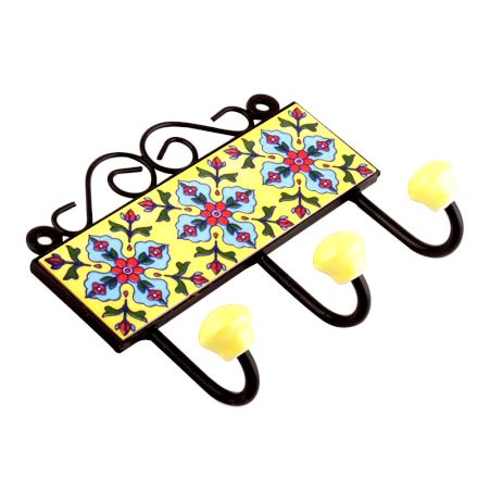  Yellow Red Tiny Flower Tiles Hooks